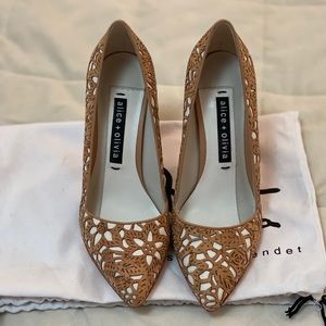 White/Cork Heels Alice + Olivia Heels - worn twice